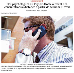 Presse, Des psychologues du Puy-de-DÃ´me ouvrent...di 13 avril - Clerm